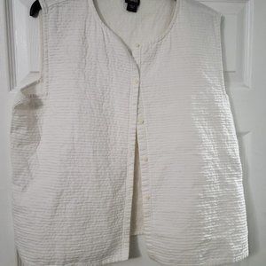 Eileen Fisher white cotton sleeveless top Size L